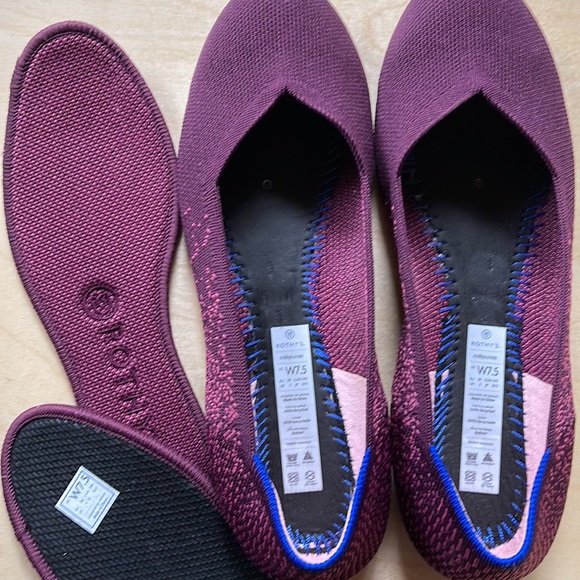 Retired Fig Python Purple Pink Ombré Flat Rothys Shoes Size 7.5 - Picture 5 of 5